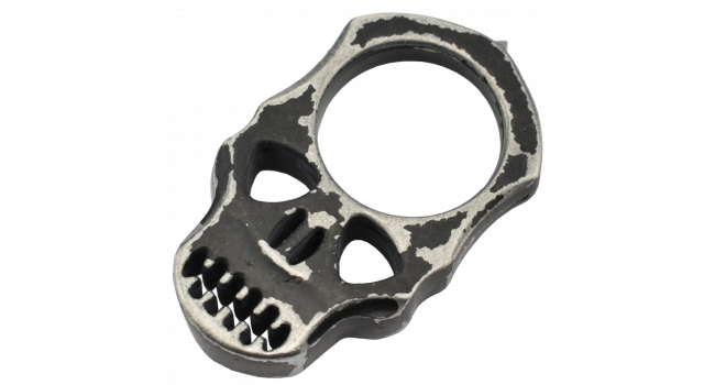 MAXKNIVES - PASKNA - Poing americain Skull en aluminium noir antique