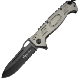 Max Knives MK146 — Couteau pliant assisté semi-dentelé, lanière paracorde
