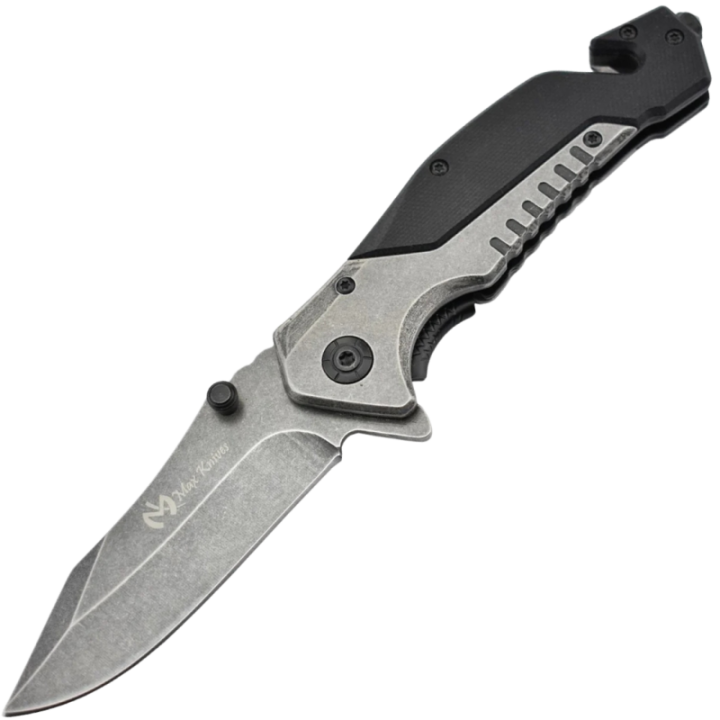 Max Knives MK148 — Stonewashed Clip Point Folder, Steel And G10