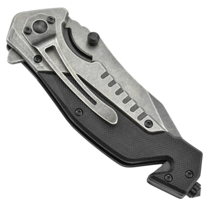 Max Knives MK148 — Couteau pliant clip point stonewash, acier et G10 — vue 2