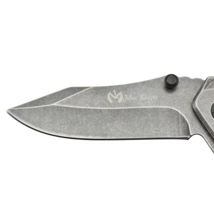 Max Knives MK148 — Stonewashed Clip Point Folder, Steel And G10 — view 4