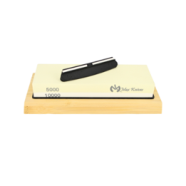 Max Knives MK1709 — Pierre à aiguiser corindon 5000/10000, socle bambou
