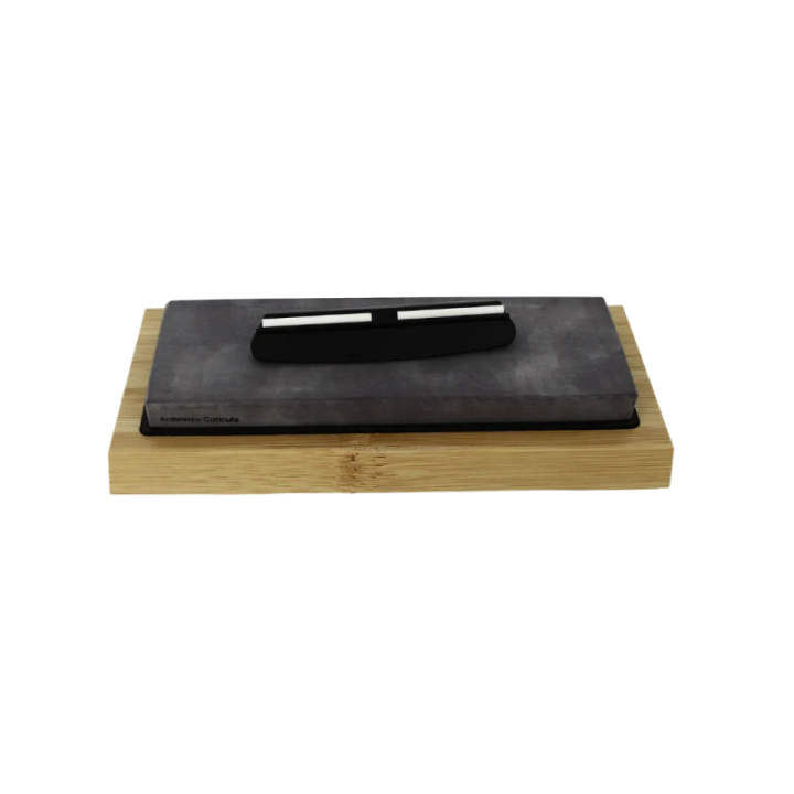 Max Knives MK1710 — Blue coticule sharpening stone 4000, bamboo base