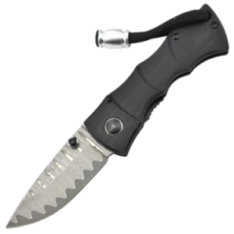 Max Knives MKBAMBKD — Couteau pliant lame damas, manche G10 noir