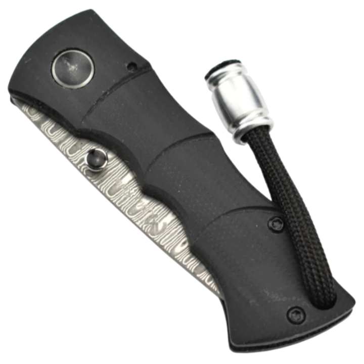 Max Knives MKBAMBKD — Damascus Folding Knife, Black G10 Handle — view 3
