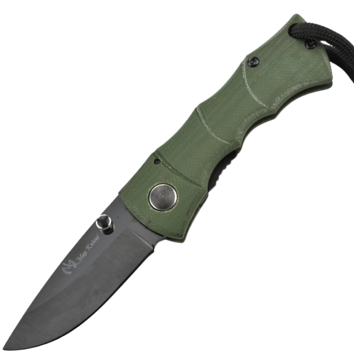 Max Knives MKBAMOG — Ceramic Blade Folding Knife, Green G10 Handle