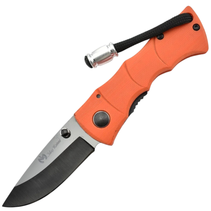 Max Knives MKBAMOR — Ceramic Blade Folding Knife, Orange G10 Handle