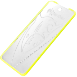 Max Knives MKCS — Carte de survie inox, liseré jaune fluo, 15 g