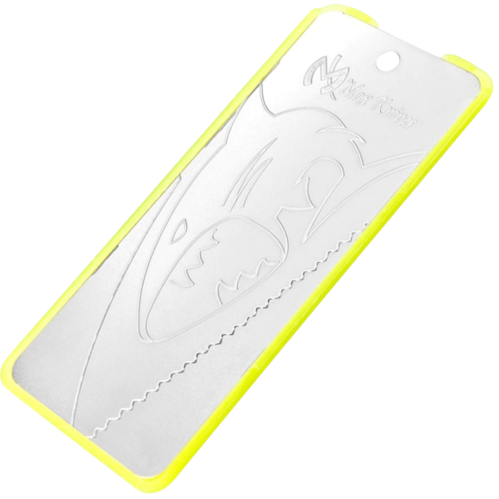 Max Knives MKCS — Stainless survival card, fluo yellow border