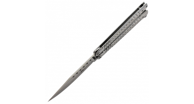 MAXKNIVES - P54S - Couteau papillon lame acier 3CR13 manche acier