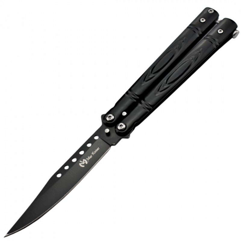 MAXKNIVES - P55 - Couteau papillon lame acier 3CR13 manche acier