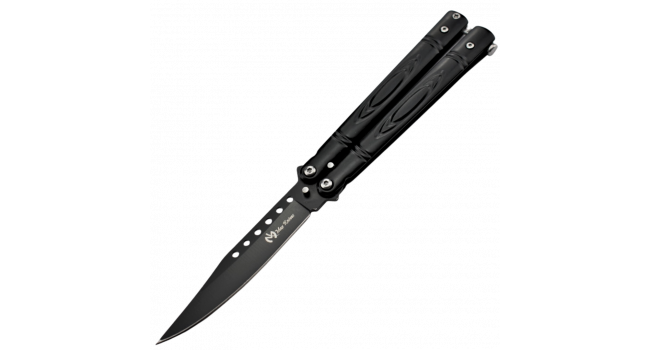 MAXKNIVES - P55 - Couteau papillon lame acier 3CR13 manche acier