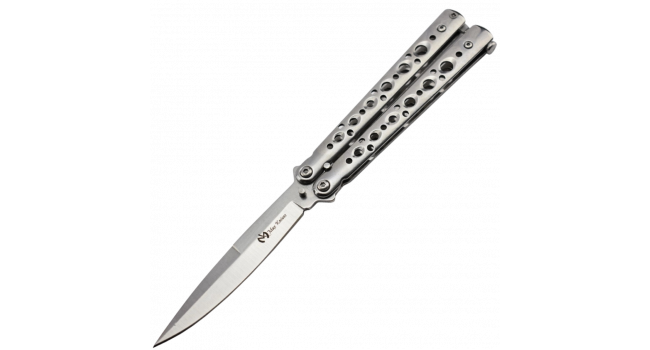 MAXKNIVES - P53 - Couteau papillon lame acier 3CR13 manche acier