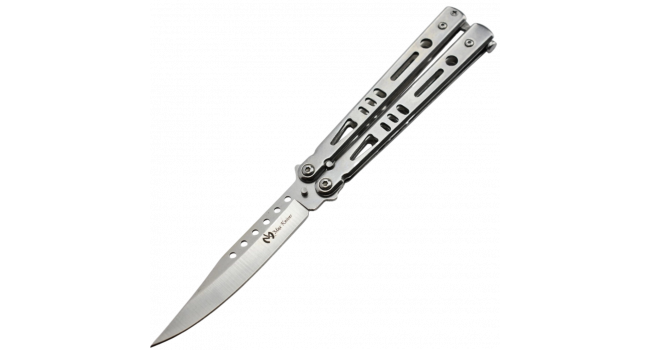 MAXKNIVES - P52 - Couteau papillon lame acier 3CR13 manche acier