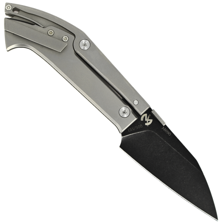 Max Knives MKH02S — Warthog Torpen, pliant titane naturel lame N690 — vue 2