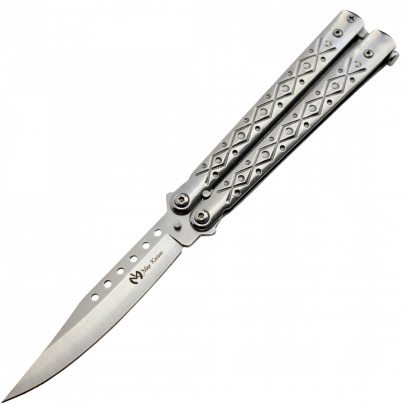 MAXKNIVES - P50 - Couteau papillon lame acier 3CR13 manche acier