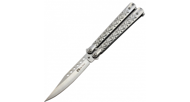 MAXKNIVES - P50 - Couteau papillon lame acier 3CR13 manche acier