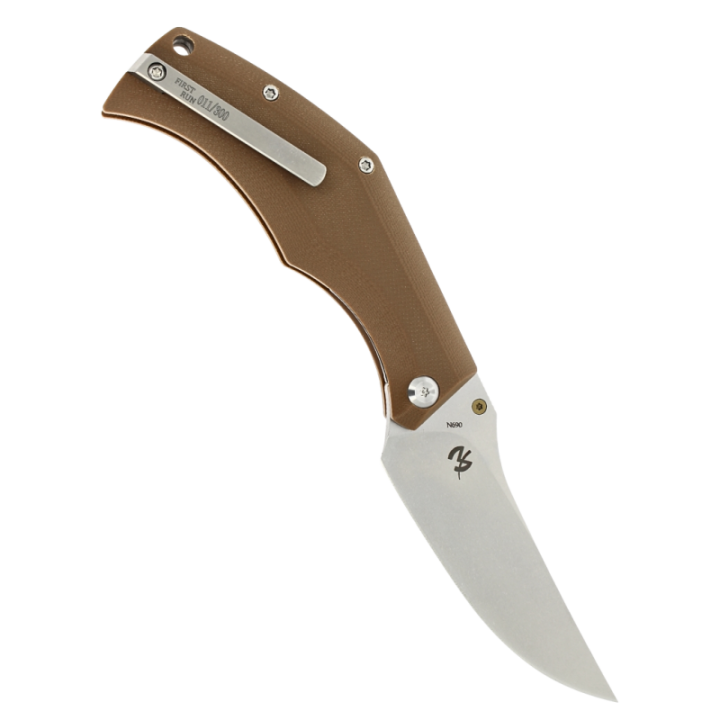 Max Knives MKH03M — Persistent Torpen, pliant G10 marron lame N690 — vue 3