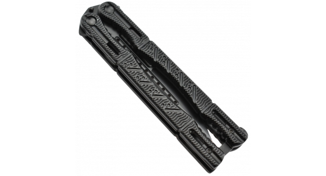 MAXKNIVES - P48 - Couteau papillon lame acier 3CR13 manche aluminium anodise noir