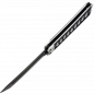 MAXKNIVES - P46B - Couteau papillon lame acier 3CR13 manche aluminium blanc et noir