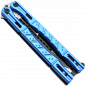 MAXKNIVES - P45 - Couteau papillon lame acier 3CR13 manche aluminium anodise bleu