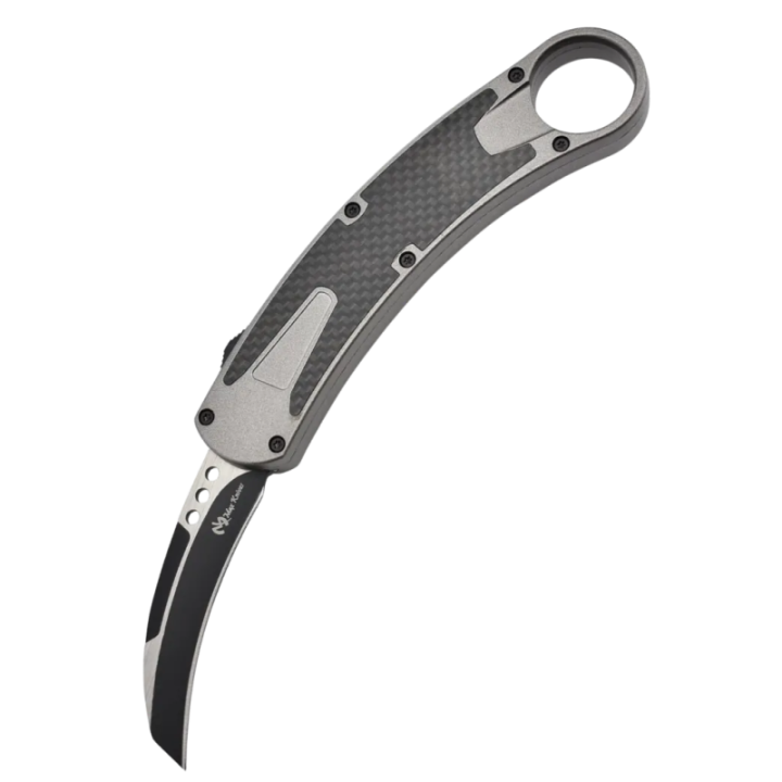 Max Knives MKO12S2 — Karambit automatique OTF gris, lame de 80 mm