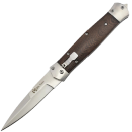 Max Knives MKO15 — Automatic side-opening knife, wood handle, 98 mm blade