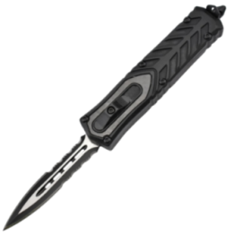 Max Knives MKO17 — OTF Automatic Knife, Partially Serrated Double Edge
