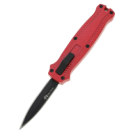 Max Knives MKO31DER — OTF Automatic Knife, Double-Edged Blade, Red Anodized Aluminium