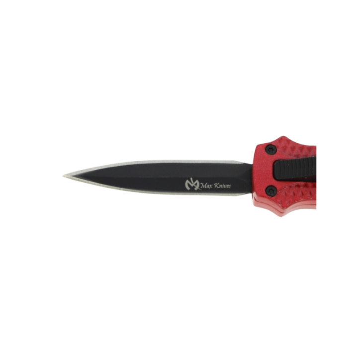 Max Knives MKO31DER — OTF Automatic Knife, Double-Edged Blade, Red Anodized Aluminium — view 2