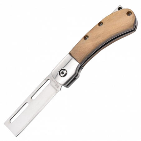 Couteau Pliant P14 OL - Manche en Olivier, Lame Acier 440C, Système de