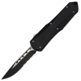 Max Knives MKO43S — Couteau automatique OTF, lame inox semi-dentelée 80 mm