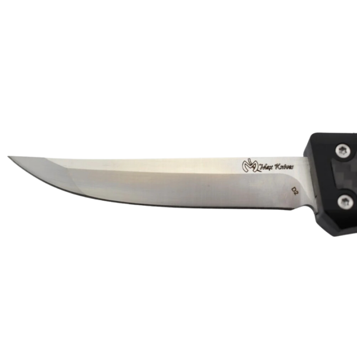 Max Knives MKO49 — Couteau automatique OTF, lame D2 tanto, insert carbone — vue 2