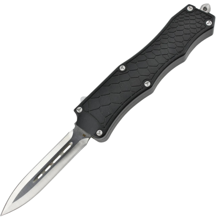 Max Knives MKO7DT — Double action automatic, 80 mm D2 double-edge blade