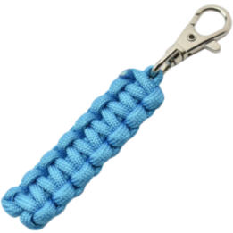 Max Knives MKPCBC — Braided paracord keyring, light blue, 10 mm carabiner