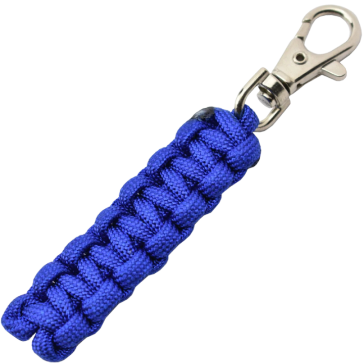 Max Knives MKPCBF — Porte-clés paracorde bleu foncé, mousqueton de 10 mm
