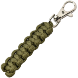 Max Knives MKPCK — Porte-clés en paracorde tressée kaki, mousqueton 10 mm