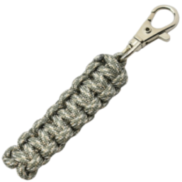 Max Knives MKPCKM — Speckled khaki paracord keyring, 10 mm carabiner