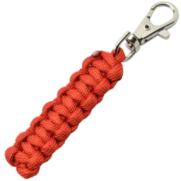 Max Knives MKPCR — Red braided paracord keyring with 10 mm carabiner