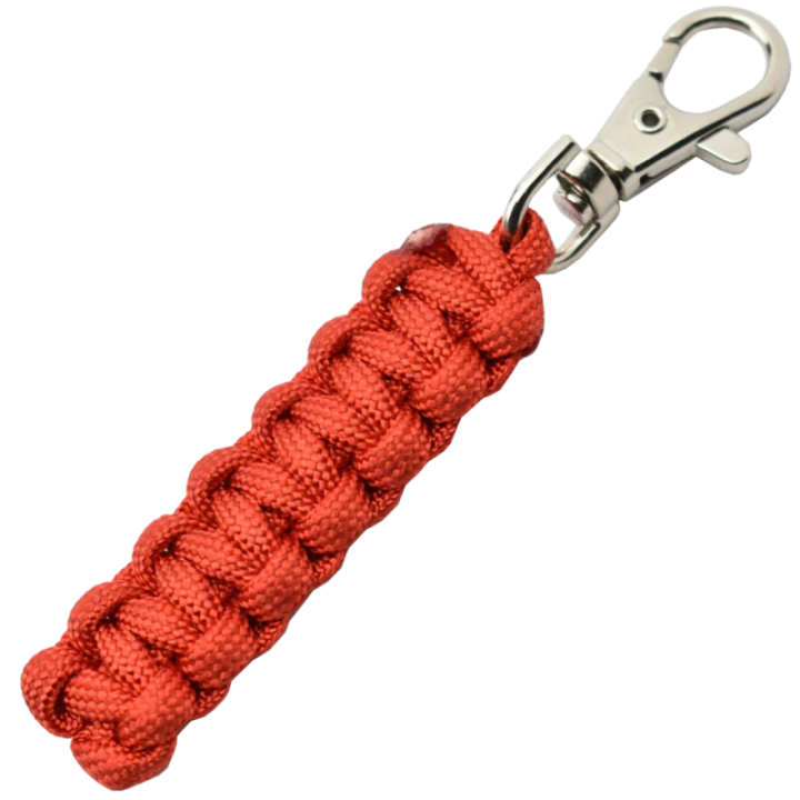 Max Knives MKPCR — Porte-clés en paracorde tressée rouge, mousqueton 10 mm
