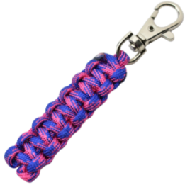 Max Knives MKPCRFB — Porte-clés paracorde rose et bleu, mousqueton 10 mm