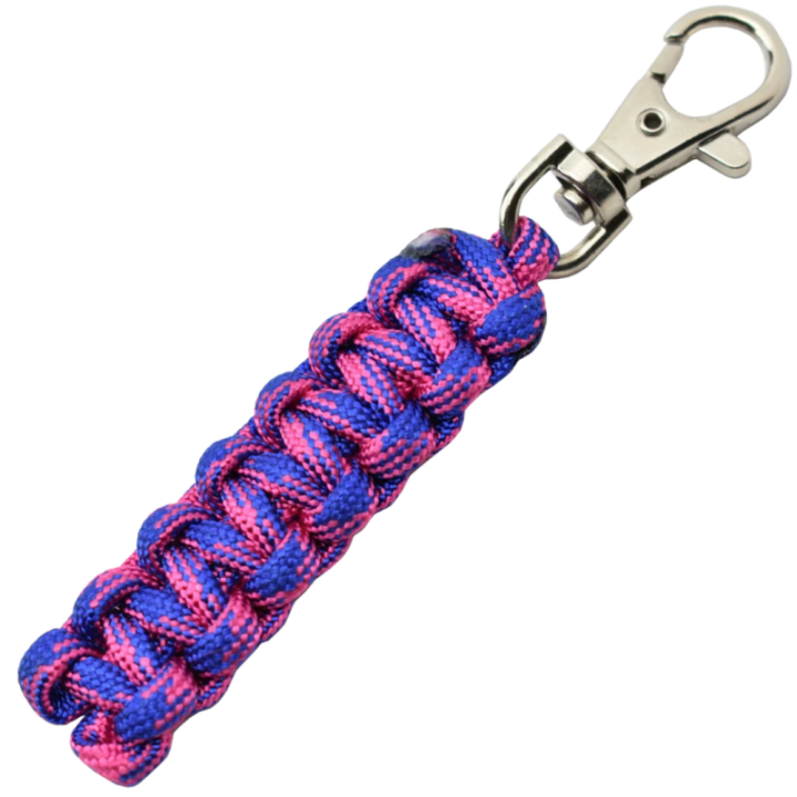 Max Knives MKPCRFB — Porte-clés paracorde rose et bleu, mousqueton 10 mm