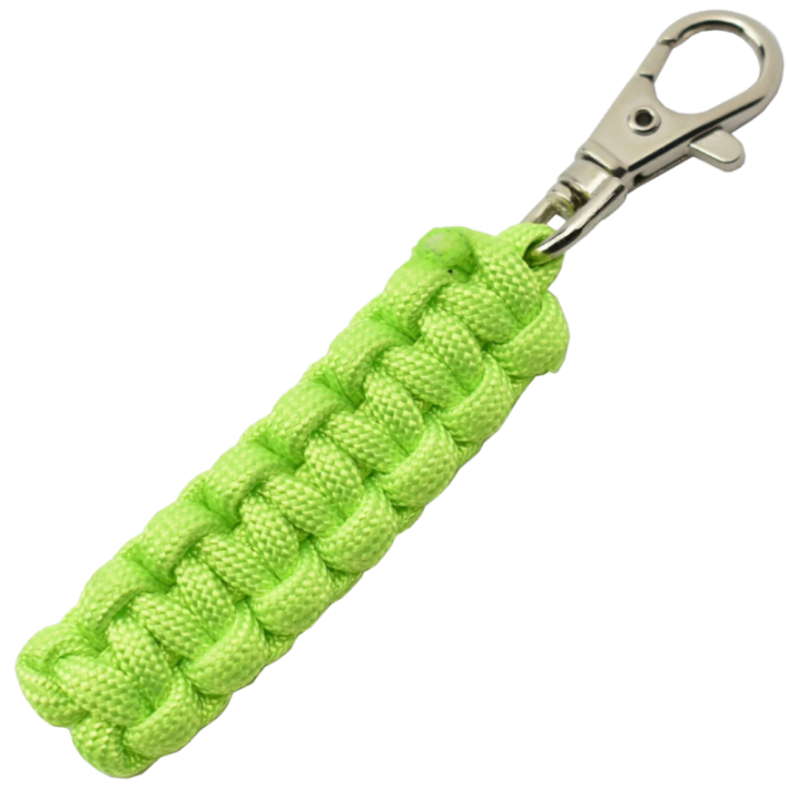 Max Knives MKPCVC — Light green paracord keyring, 10 mm carabiner